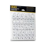 Bi-Office Set letters voor het prikbord, 35 mm, wit, 91-delig