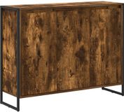 vidaXL Bijzetkast Gerookt eiken 96,5 x 30 x 75 cm Bewerkt hout