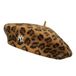 NEW ERA Female Leopard Beret New York Yankees Stone / Black Beige