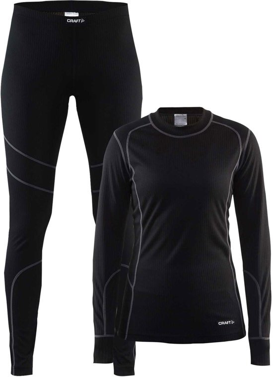 Craft Baselayer Set Dames Thermoset - Black/Granite - XL