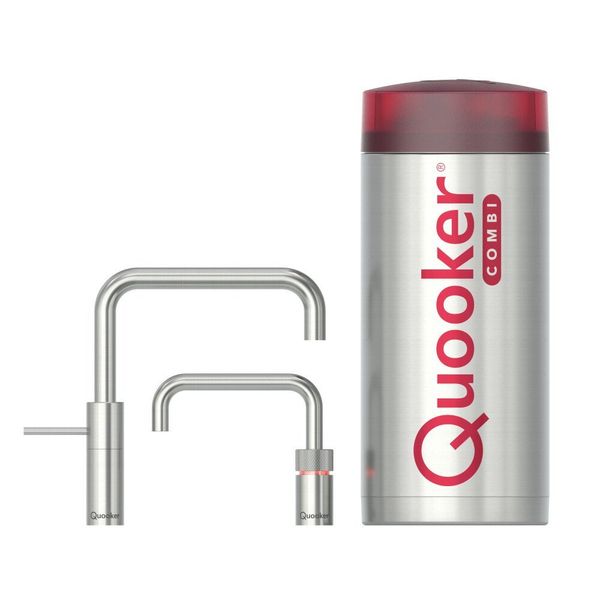 Quooker Nordic Square Twintaps RVS met Combi reservoir