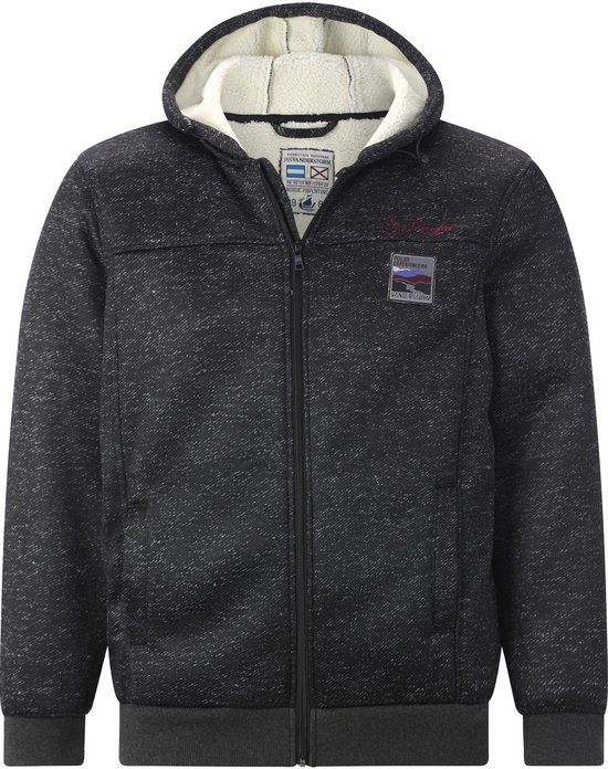 Jan Vanderstorm heren Sweatvest - 64/66 - donkergrijs - Plus Size