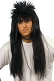 Vegaoo Rock-/punkpruik voor mannen - Verkleedpruik - Zwart