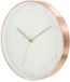 Home Decor Factory Home Deco Factory Wandklok - D30 cm - koper/wit - kunststof - modern - muurklok
