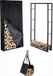 Lendo Online Porte-bûches 100x25x196cm Porte-bûches Rangement de bois avec housse de protection imperméable Acier noir Oxford