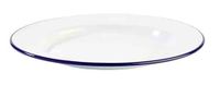 APS Enamelware Bord "enamelware", ø24 x h2 cm, wit/blauw, set van 4 stuks