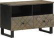 Meuble TV 70x33x46 cm bois de manguier massif noir