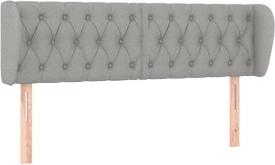 vidaXL Hoofdbord met randen 163x23x78/88 cm stof lichtgrijs