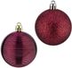Krist+ Gedecoreerde Kerstballen - 8 stuks - Wijn/Bordeaux Rood - Kunststof - 6 cm