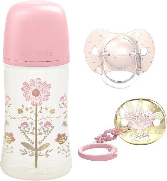 Suavinex Gold Pink Gift Set - Roze - 1 stuk(s) - Anti-koliek - BPA-vrij