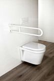 Allibert USIS toilet hendelgreep pivoterend - beugelvorm - RVS - wit - 70 cm breed