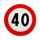 Quattroerre Snelheidsbegrenzingsteken 40 km/u sticker EU goedgekeurd