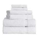 BERIBO Comfort 6-delige Turkse handdoekenset, 2x bad, 2 handen, 2 gezichtshanddoeken, 620 g/m², 100% katoen (wit)