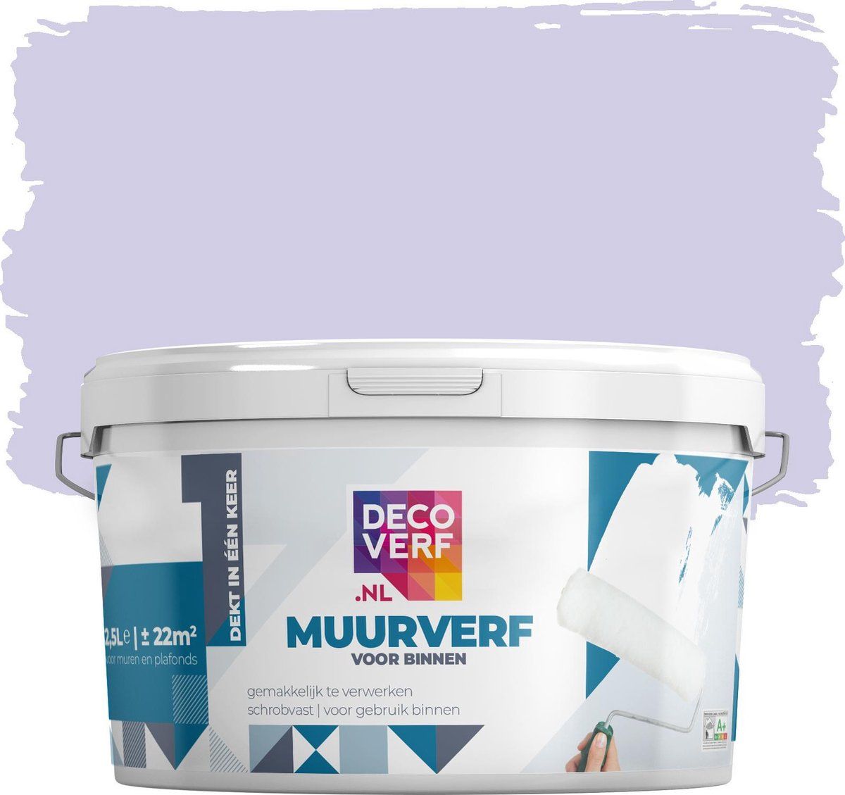 Decoverf.nl Decoverf muurverf mat Zacht lila 2.5L | 8719743413696