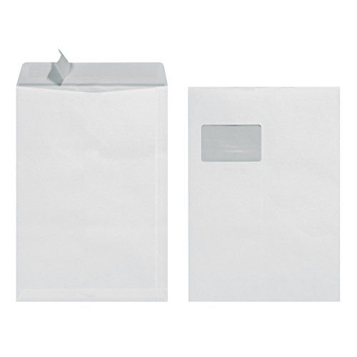 Herlitz C4 met venster 90 g, zelfklevend, verpakking van 10 stuks, met bedrukt in verzegelde folieverpakking, wit, 10 stuks