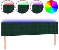 vidaXL Hoofdbord LED 160x5x78/88 cm fluweel donkergroen