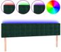vidaXL Hoofdbord LED 160x5x78/88 cm fluweel donkergroen