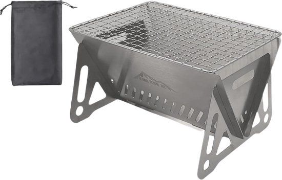 Opvouwbare BBQ Campinggrill - RVS - Draagbaar - Inklapbaar - Houtskool