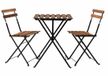 Casaria Bistroset – 3 delig 2 Stoelen 1 Tuintafel – Acaciahout Metaal