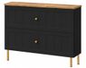 3xE living Armoire de salle de bain Gusto 80 cm Noir/Chêne artisanal