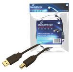 MediaRange MRCS101 USB Cable - 1.8m - USB A to USB B - Black