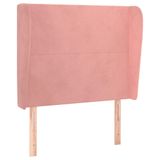 VidaXL Hoofdbord met randen 147x23x78/88 cm fluweel roze