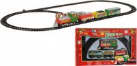 Bellatio Decorations Koopman International Rijdende Kersttrein - 9-delig - op batterijen - Kersttreinen - inclusief locomotief, wagonnetjes en rails - kerstversiering