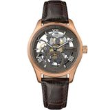 Ingersoll De Maverick Mens 48mm automatisch horloge met grijze wijzerplaat en bruine lederen band I17402