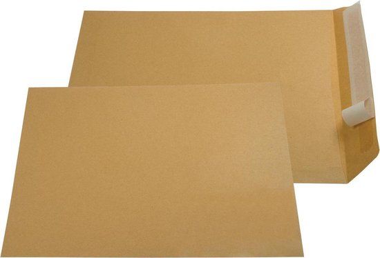 Gallery Enveloppen - 230 x 310 mm - Bruin Kraft - Stripsluiting - Doos 250 stuks