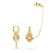Swarovski Idyllia oorhangers met ear cuff, Verschillende slijpvormen, Hart met sleutel, Roze, Goudkleurige toplaag