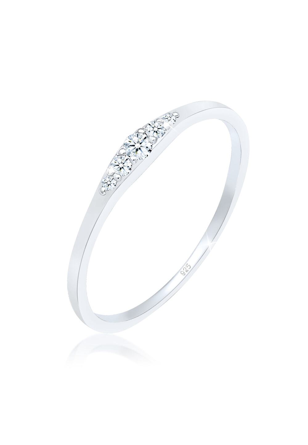 Elli DIAMONDS Elli DIAMONDS Elli DIAMONDS Ring Dames Verlovingsring met Diamant (0.07 ct) Bridal in 925 Sterling Zilver Ringen