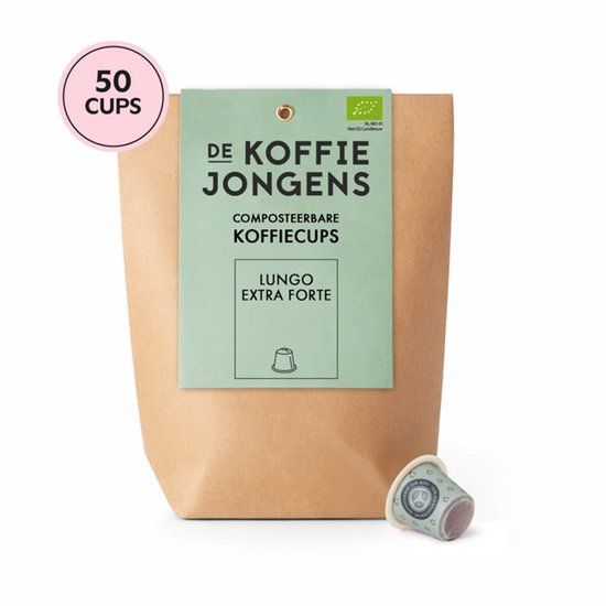 De Koffiejongens Lungo Extra Forte 50 composteerbare koffiecups
