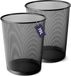 Markenlos Draadvlechtwerk Prullenbak, Metaal, Zwart, 2 x 19 L, 34 x 30 cm