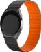 Strap-it Bracelet en silicone pour montre connectée - Noir/Orange - Convient pour Honor Magic Watch 2 - 42mm