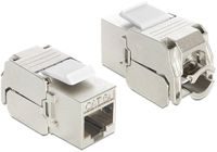 Delock STP CAT6a 10 Gigabit Keystone module RJ45 - LSA (toolless) / gegoten zink (24 stuks)