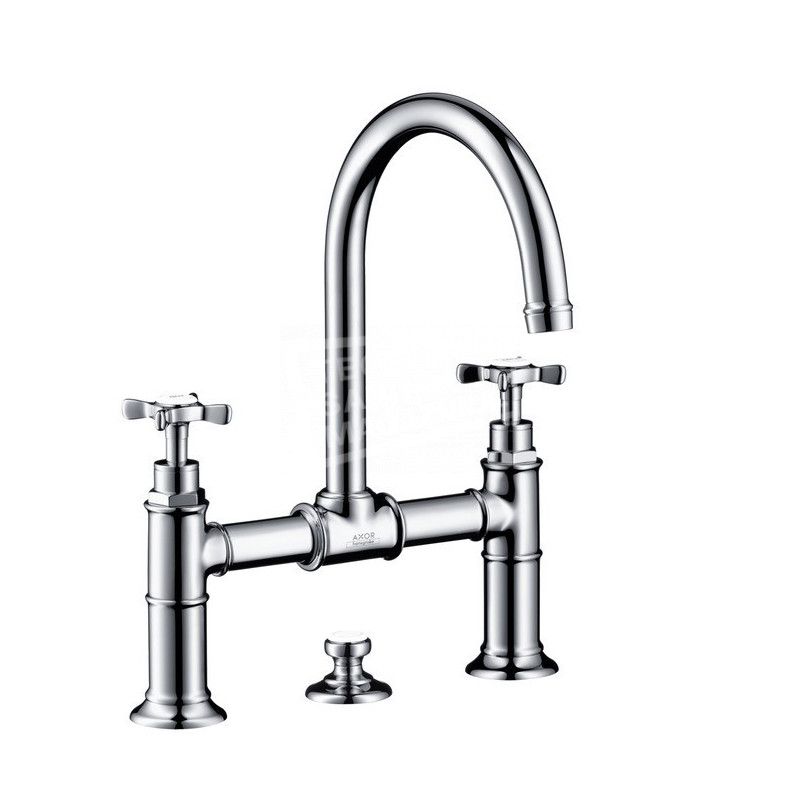 Axor Montreux 3 gats wastafelkraan met waste Chroom