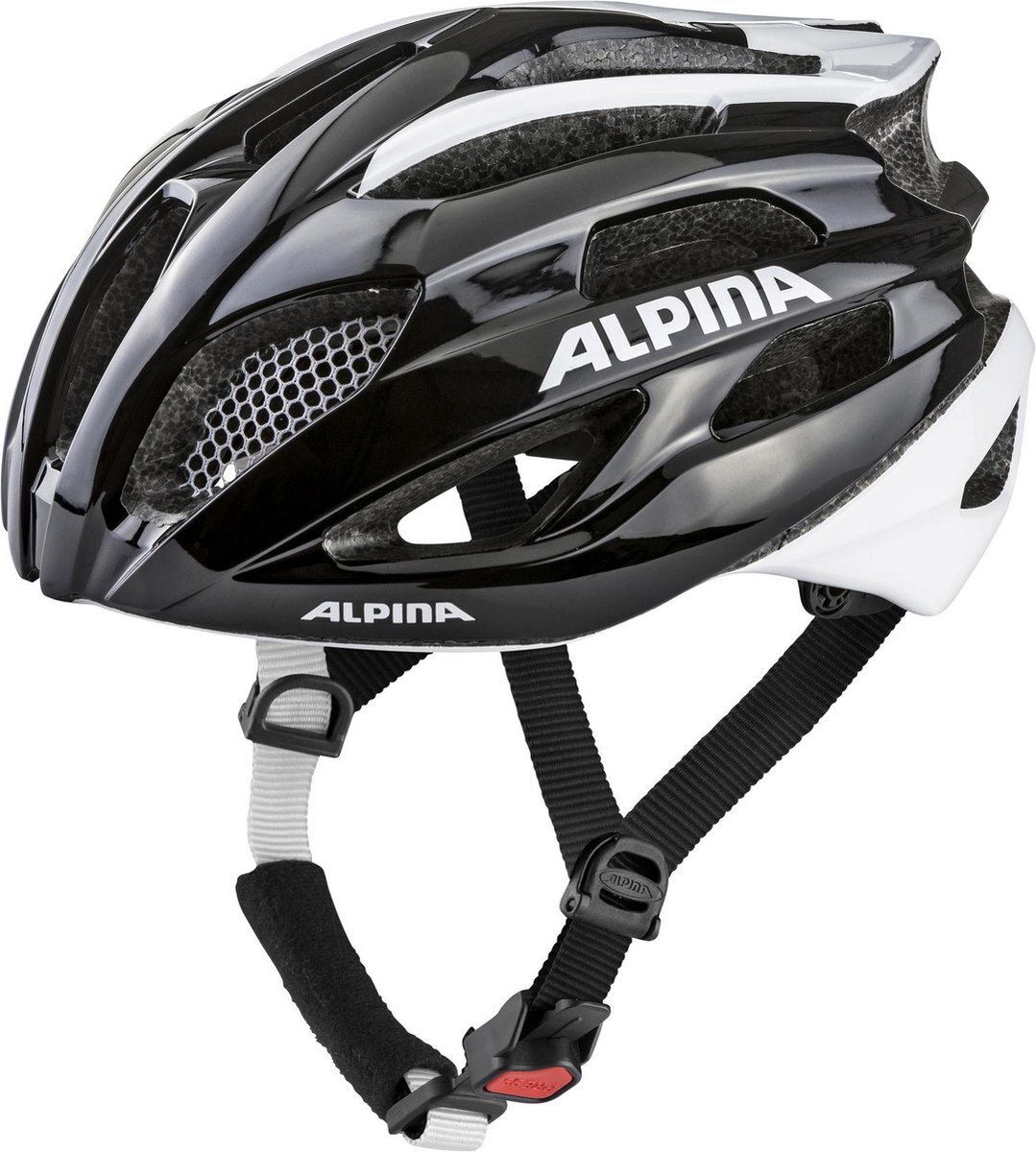 Alpina Fedaia Fietshelm, zwart/wit Hoofdomtrek 53-58cm