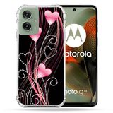 Versterkte Motorola Versterkte hoes voor Motorola G55 5G Love Heart Rose Staande op Zwart