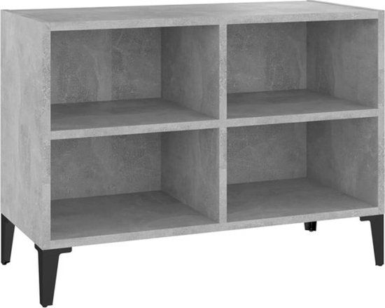 vidaXL Tv-meubel met metalen poten 69,5x30x50 cm betongrijs