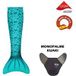 Kuaki Zeemeerminnenstaart - zwemmen - unisex - verstevigde monovin - turquoise