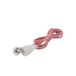 Textielverlengingskabel rood/wit - met wit platte stekker - 3m