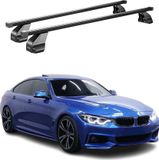 Menabo Barre de toit pour BMW Série 4 F36 Gran Coupé (2014-2021) - Acier inoxydable, Noir