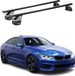 Menabo Barre de toit pour BMW Série 4 F36 Gran Coupé (2014-2021) - Acier inoxydable, Noir