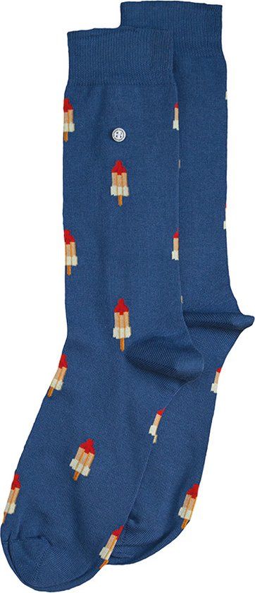 Alfredo Gonzales Raketjes Sokken AG-Sk-RAK-01 113 Light Blue/Red M(42-45)