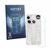 Savvies 3 Stuks Screenprotector voor Nothing Phone (3) (Achterkant) - Glas Transparant