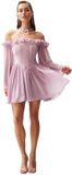 Trendyol Dusty Rose A-Lijn Volant Boho Geweven Chiffon Korte Avondjurk Tprss23El00096