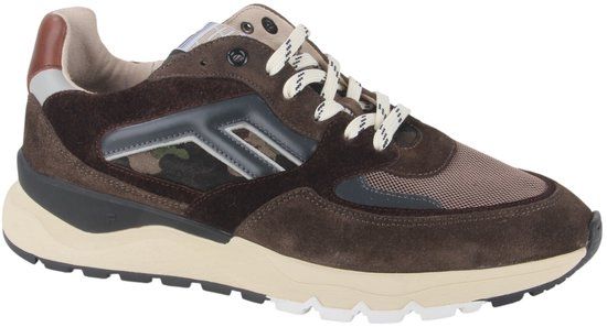 Floris van Bommel DE TREENER 01.19 Lage sneakers Bruin Leer Textiel Heren Maat 44.5