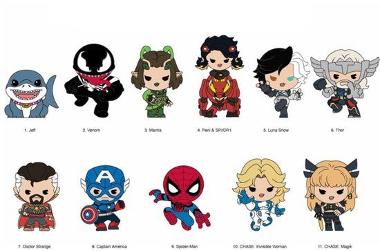 Marvel Monogram International Marvel Rivals 3D Foam Bag Clips Series 16 Display (24)
