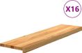 vidaXL Traptreden, 16 stuks, lichtbruin, 100 x 25 x 2 cm, massief eiken