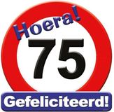 Paper dreams 75 jaar verjaardag stopbord - Dia 50 cm - Kartonnen huldebord